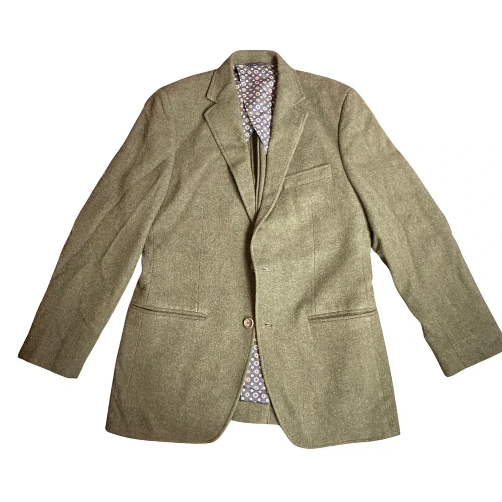 Brooks Brothers Fitzgerald Olive Green Wool Blazer Mens 38R 4802-001TA1